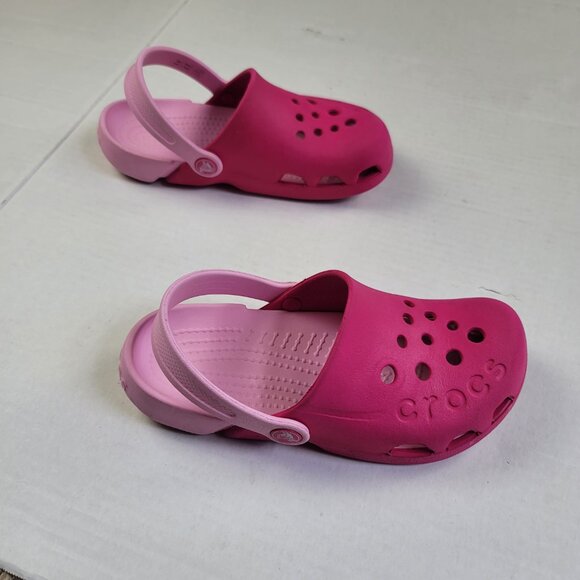 Crocs Electro Slingback Clogs Pink Size J1 Kids Lightweight Sandals - Picture 2 of 9